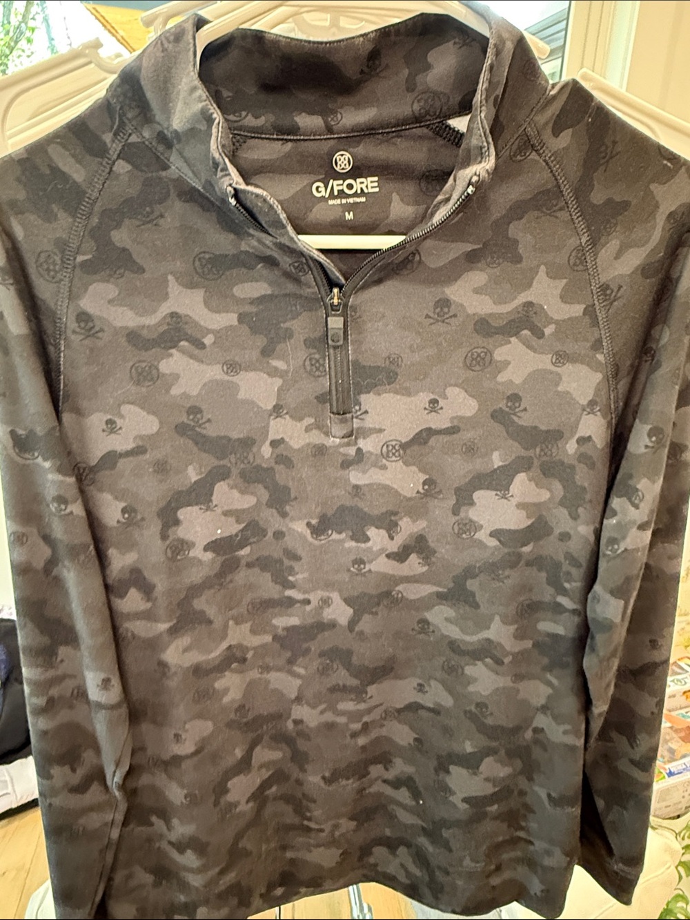 G/FORE Men’s Gray Black Camo Quarter-Zip Pullover
